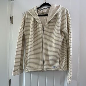 🌞 Y2K Roxy Women’s Zippered Striped Hoodie Color White Size Small